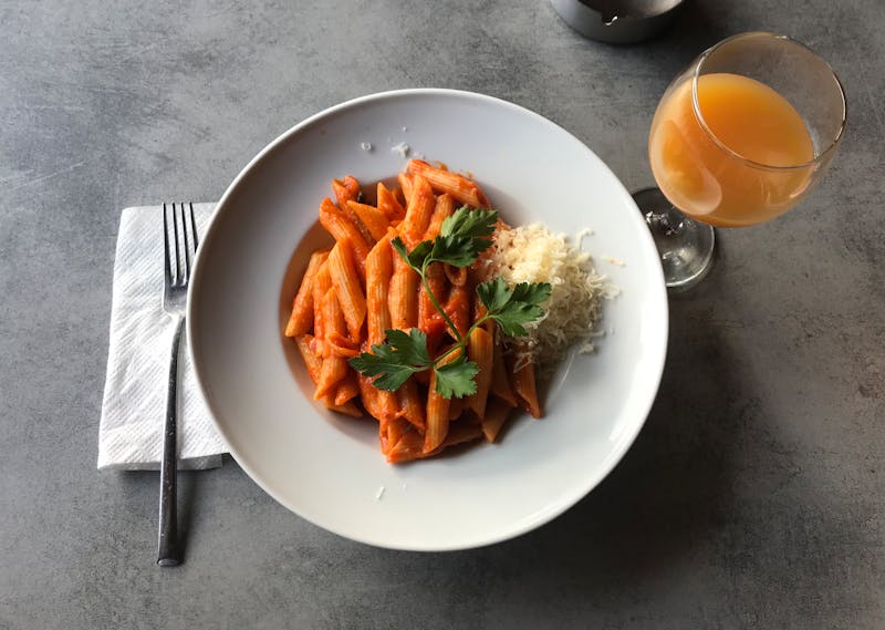 Penne Arrabbiata spicy tomato pasta with garlic